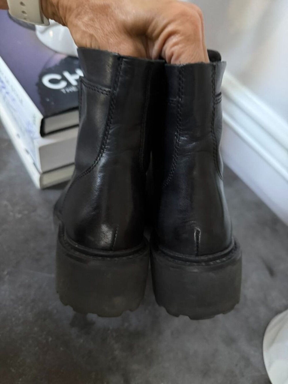 ASH Space Leather Ankle Boots In Black Size 6 - Picture 3 of 9